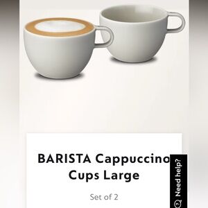 Brand New UNOPENED Nespresso Barista Cappuccino Mugs SET OF 2